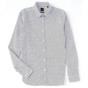 BOSS Slim-Fit Roger Long-Sleeve Printed Woven Shirt(XL)
